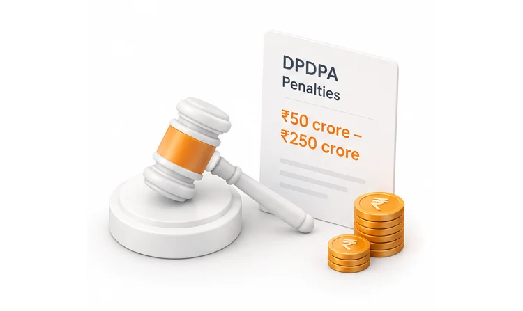DPDPA penalties ranging from ₹50 crore to ₹250 crore