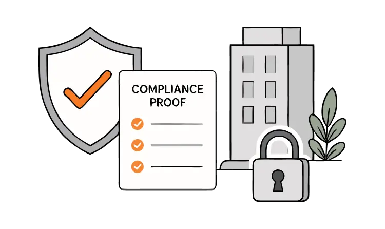 Compliance documentation shield and auditable visitor process